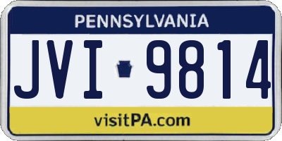 PA license plate JVI9814