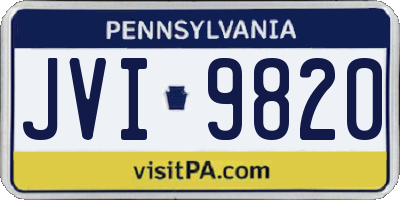 PA license plate JVI9820