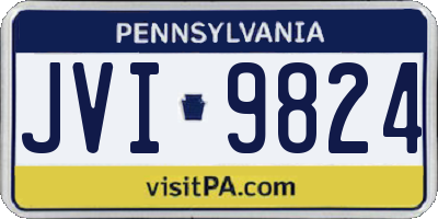 PA license plate JVI9824
