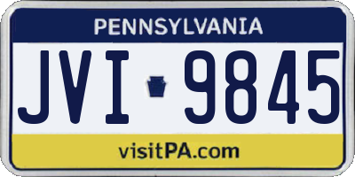 PA license plate JVI9845