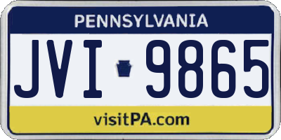 PA license plate JVI9865