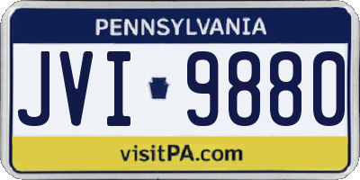 PA license plate JVI9880