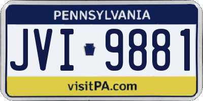 PA license plate JVI9881