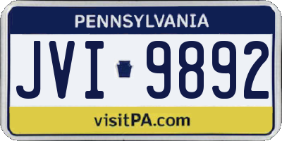 PA license plate JVI9892