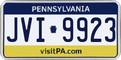 PA license plate JVI9923