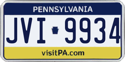 PA license plate JVI9934