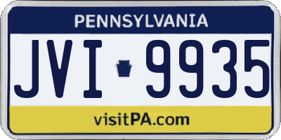 PA license plate JVI9935