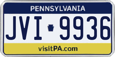 PA license plate JVI9936
