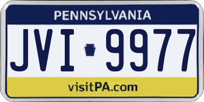 PA license plate JVI9977