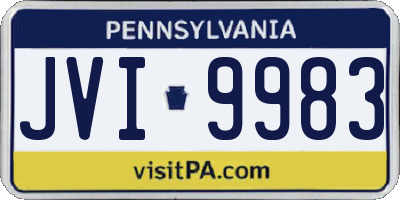 PA license plate JVI9983