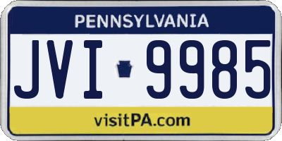 PA license plate JVI9985