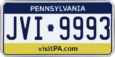 PA license plate JVI9993