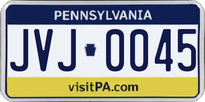 PA license plate JVJ0045