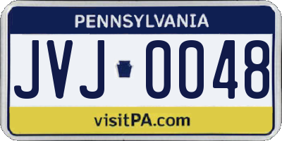 PA license plate JVJ0048