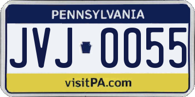 PA license plate JVJ0055