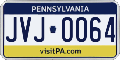 PA license plate JVJ0064