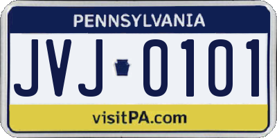 PA license plate JVJ0101