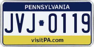PA license plate JVJ0119