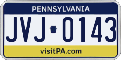 PA license plate JVJ0143