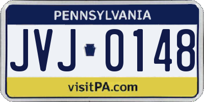 PA license plate JVJ0148