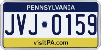 PA license plate JVJ0159
