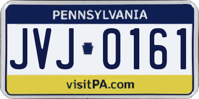 PA license plate JVJ0161