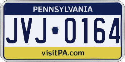 PA license plate JVJ0164