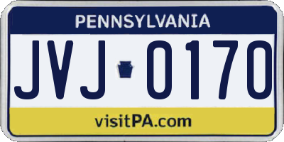 PA license plate JVJ0170