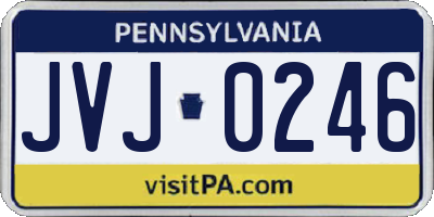 PA license plate JVJ0246