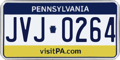 PA license plate JVJ0264