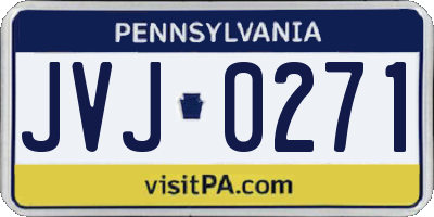 PA license plate JVJ0271