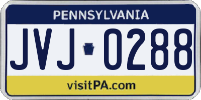 PA license plate JVJ0288