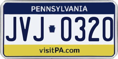 PA license plate JVJ0320