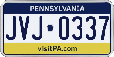 PA license plate JVJ0337