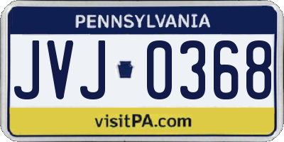 PA license plate JVJ0368