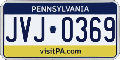 PA license plate JVJ0369