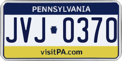 PA license plate JVJ0370