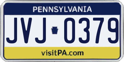 PA license plate JVJ0379