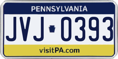 PA license plate JVJ0393