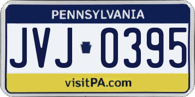 PA license plate JVJ0395