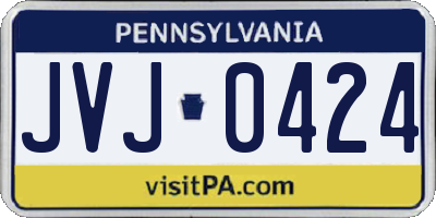 PA license plate JVJ0424