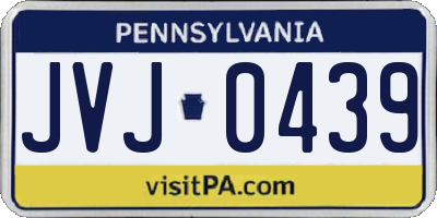 PA license plate JVJ0439