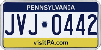 PA license plate JVJ0442
