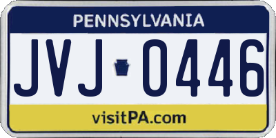 PA license plate JVJ0446
