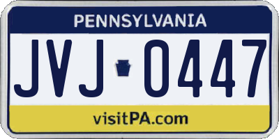 PA license plate JVJ0447