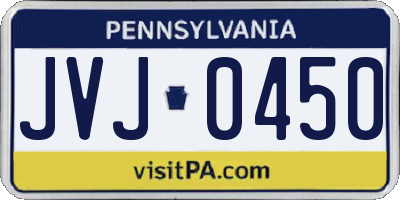 PA license plate JVJ0450