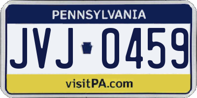 PA license plate JVJ0459