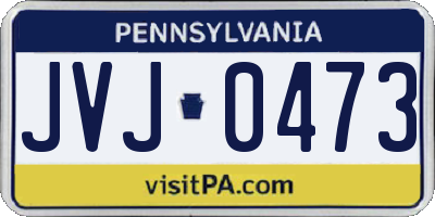 PA license plate JVJ0473