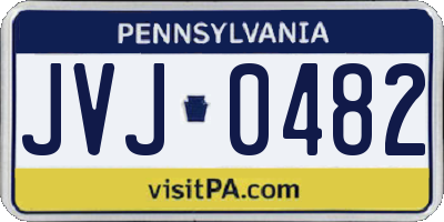 PA license plate JVJ0482