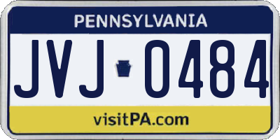 PA license plate JVJ0484